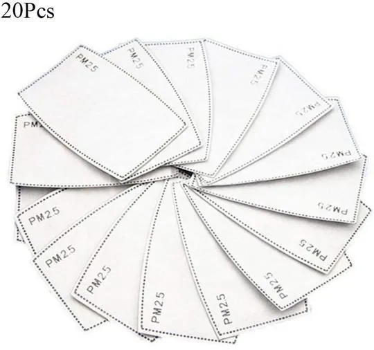 10Pcs/20 Pcs/50 Pcs 5 Layers Face Mask Filter PM2.5 Filter Activated Carbon Breathing Filters