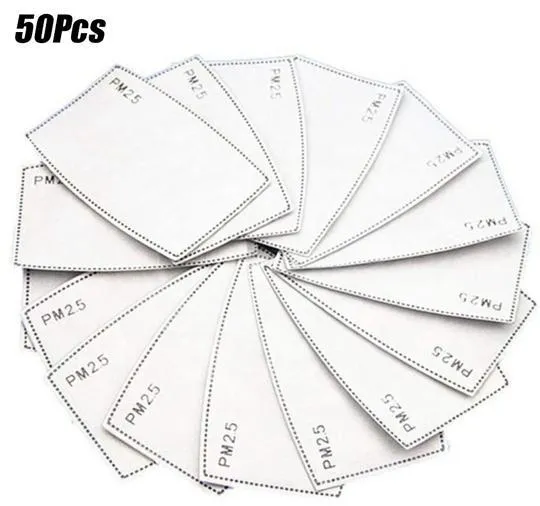 10Pcs/20 Pcs/50 Pcs 5 Layers Face Mask Filter PM2.5 Filter Activated Carbon Breathing Filters
