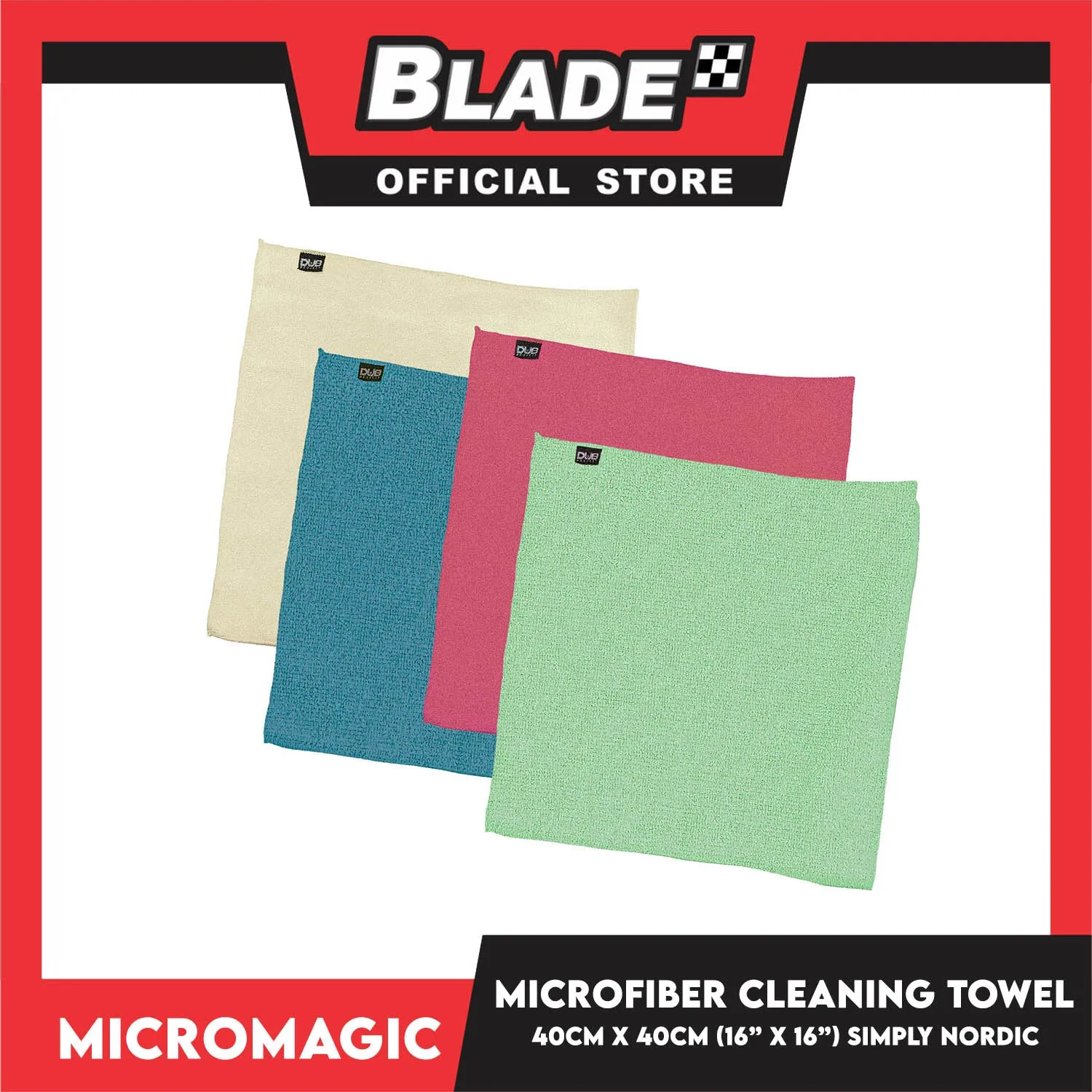 12pcs Micromagic MicroFiber Cleaning Towel 40cm x 40cm (Simply Nordic) Scratch-Free, Washable