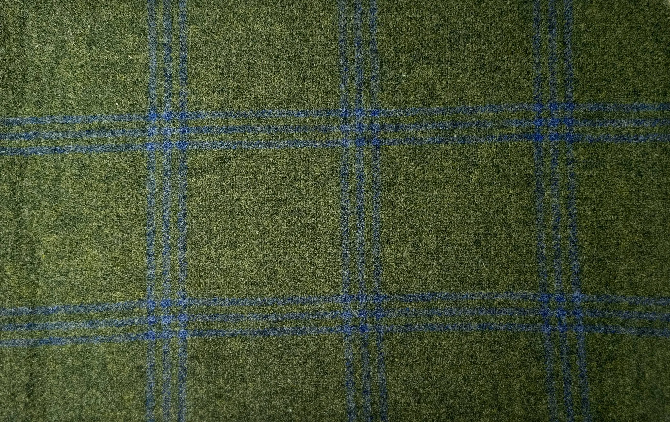 $14 Wool Cloth Swatch - European Plaid - Golf Green