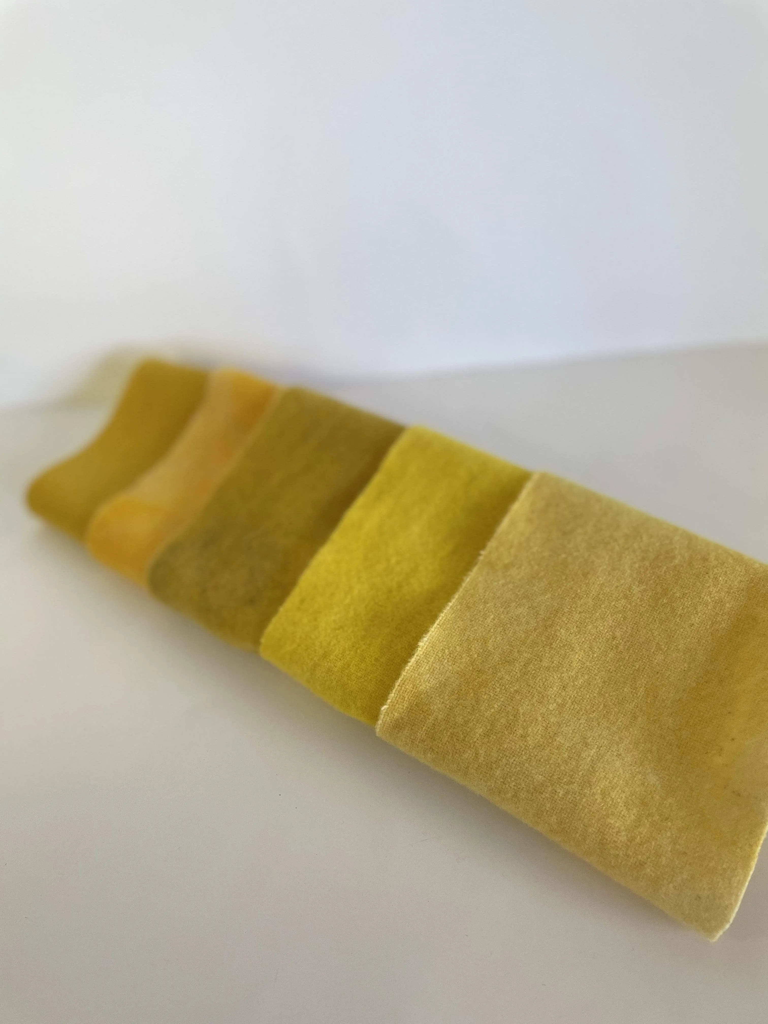 $3 Hand-Dyed Wool Swatch - Shades of Yellow
