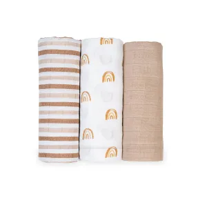 3pk Muslin Receiving Blankets - Rainbows