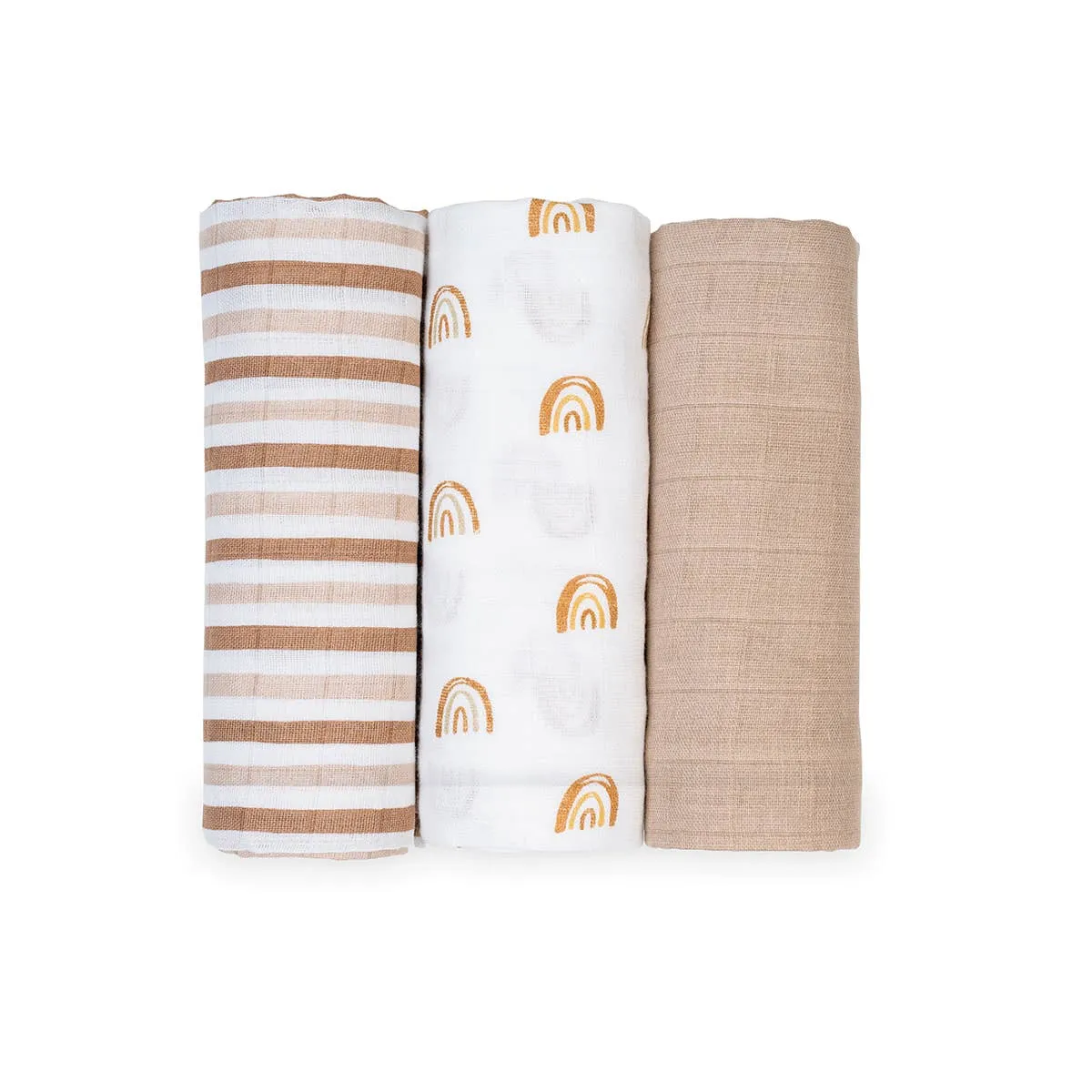 3pk Muslin Receiving Blankets - Rainbows