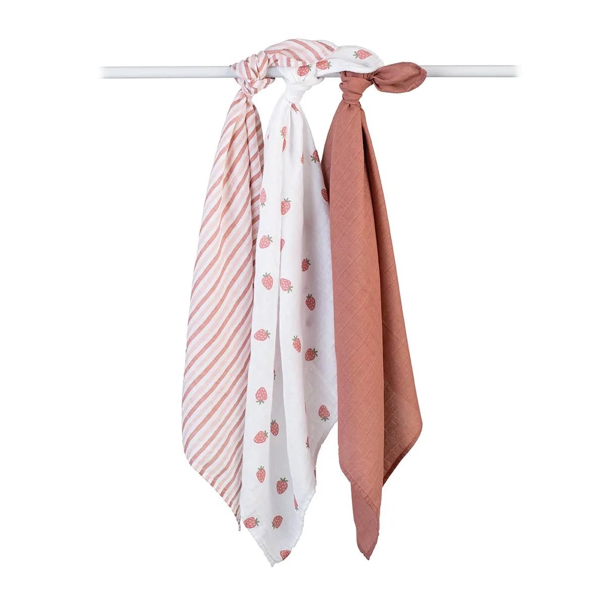 3pk Muslin Receiving Blankets - Strawberries