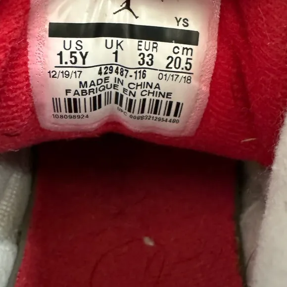 Air Jordan 3 Retro PS 'Cardinal Red' size 1.5Y