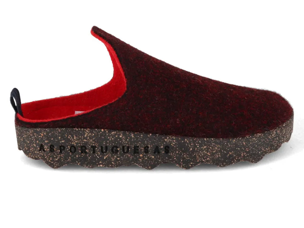 ASPORTUGUESAS Shoes | Felt Slippers Come, Merlot Double