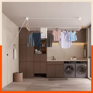 Bathla Mobidry LYFT Stainless Steel Ceiling Cloth Dryer - 5Ft -5 Pipes