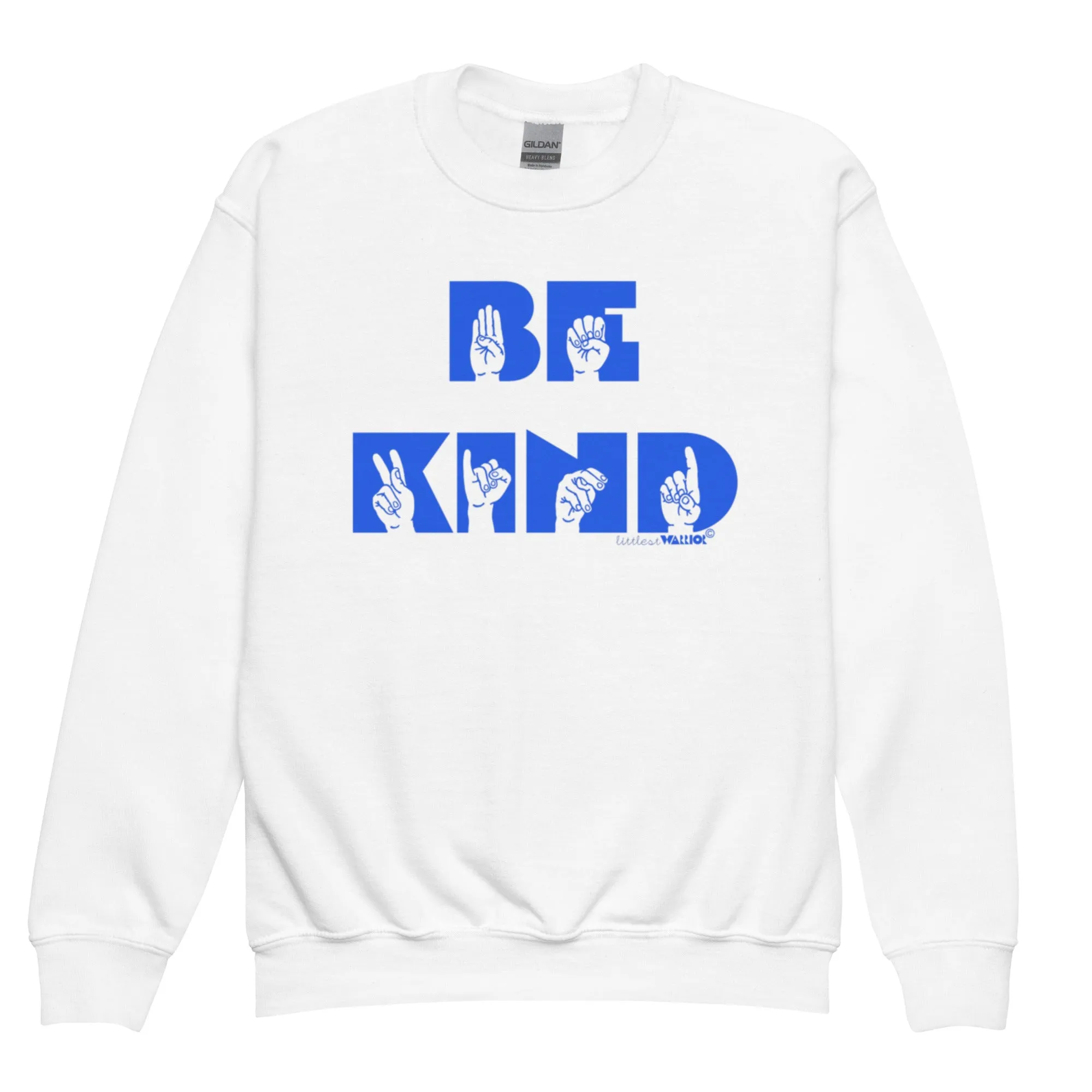 Be Kind Youth crewneck sweatshirt blue