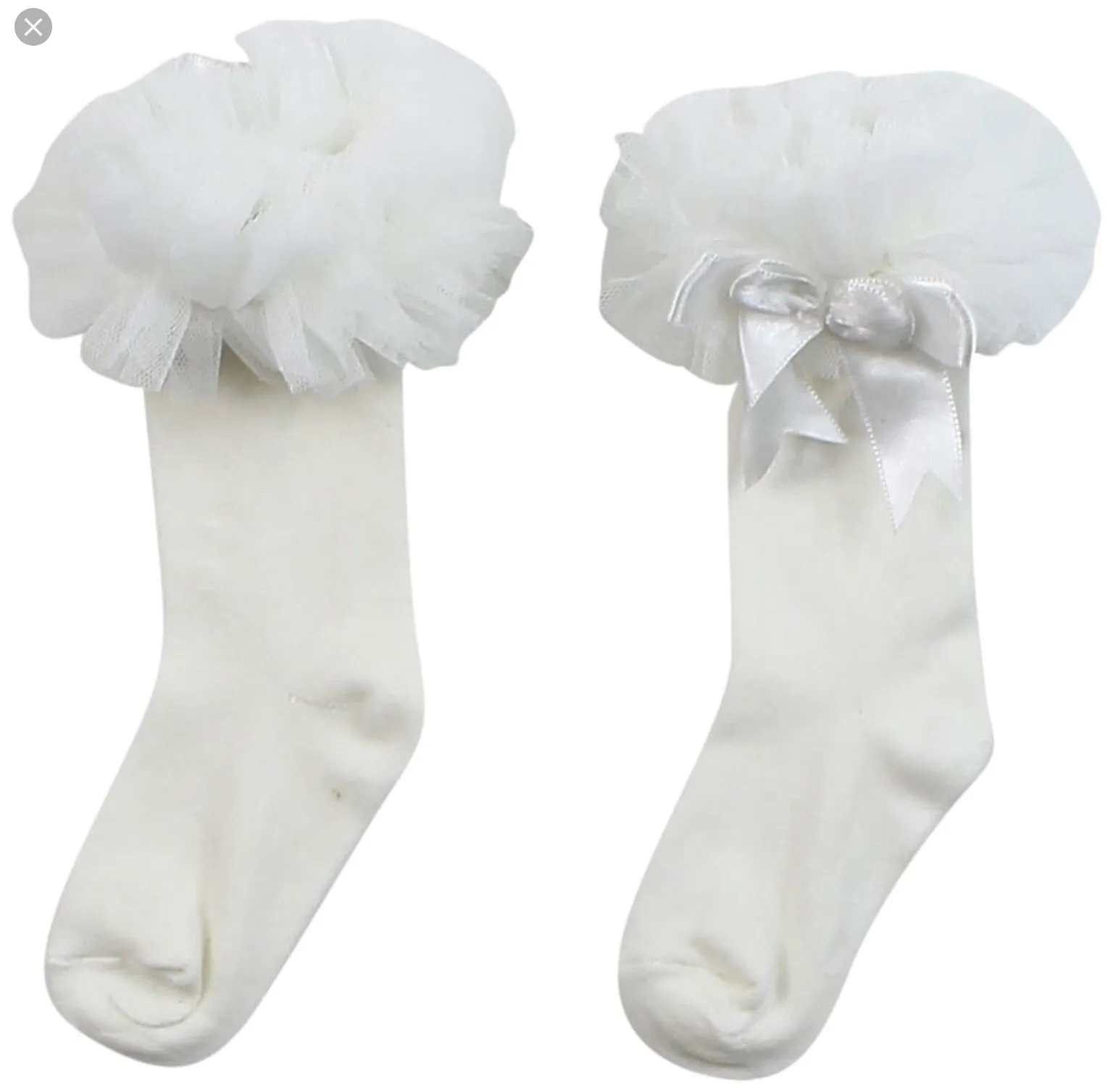 Beau Kid Ivory Tutu Knee Length Socks