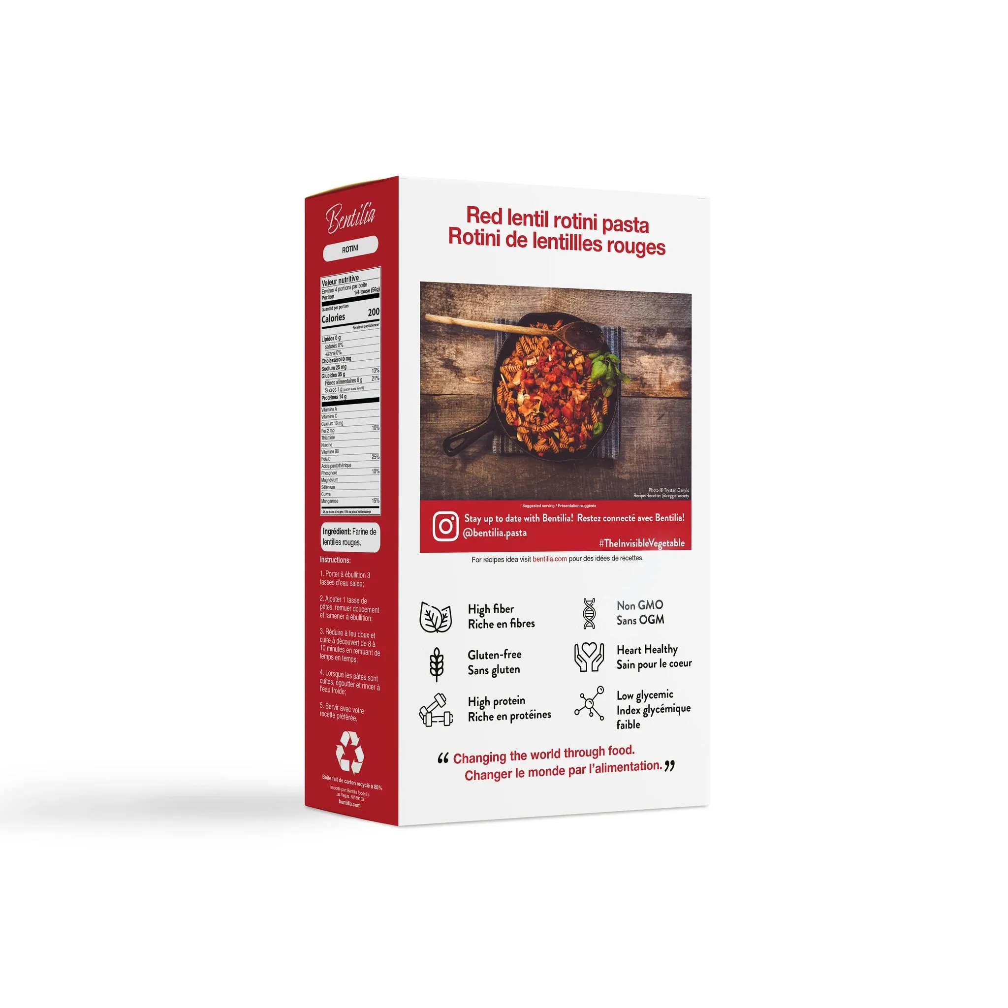 Bentilia Red Lentil Rotini Pasta 8oz