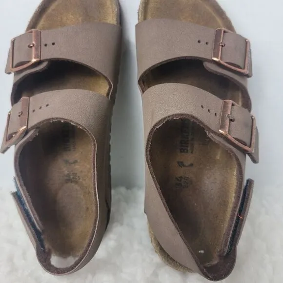 Birkenstock Arizona Kids Size 3-3.5 Nubuck Mocha Sandals