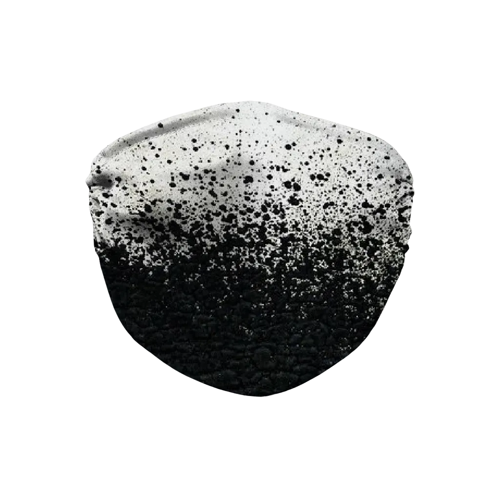 Black Paint Spots White Face Mask
