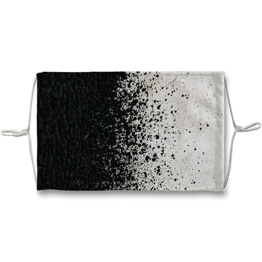 Black Paint Spots White Face Mask