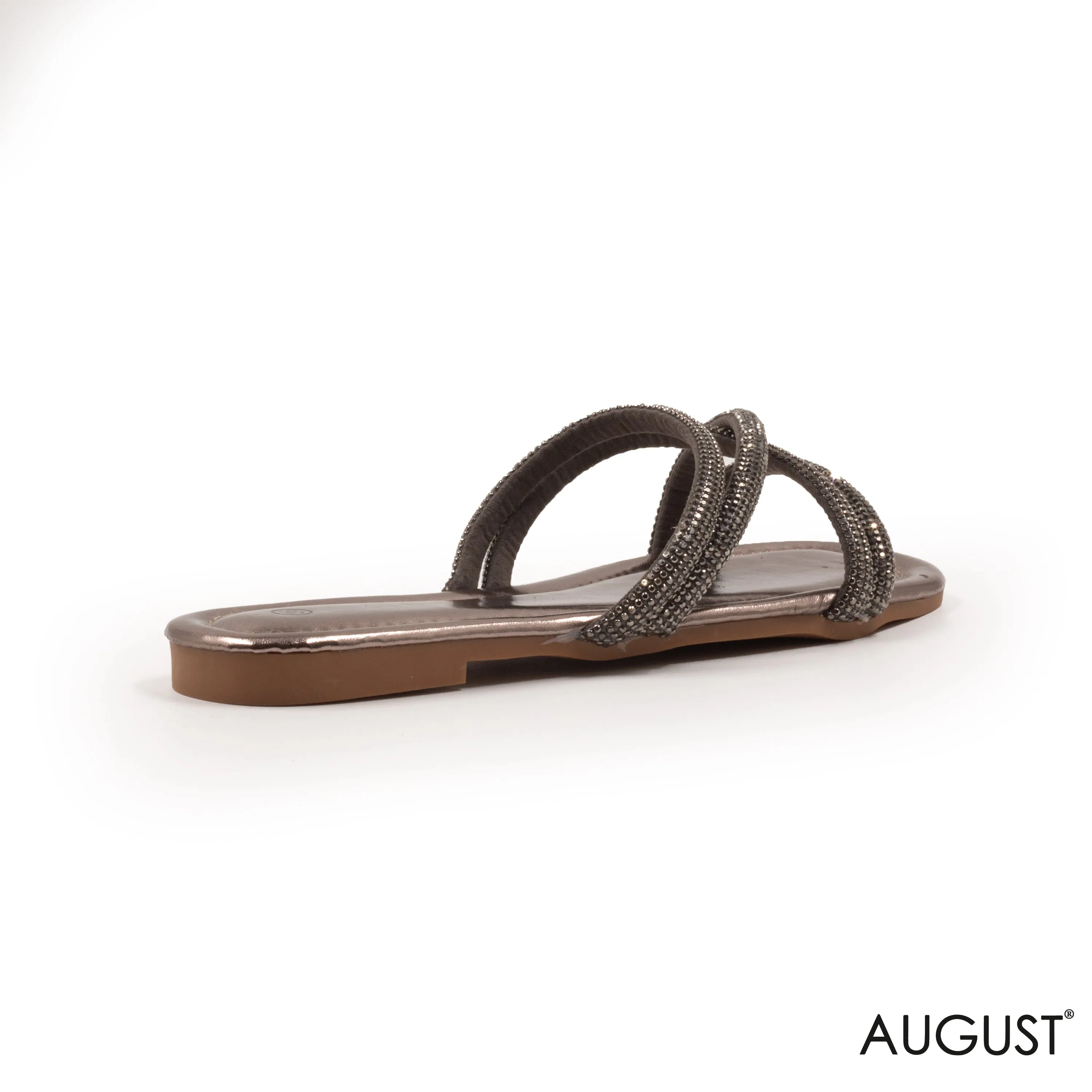 BLACK STRAPS SLIPPER WITH FLAT SOLE