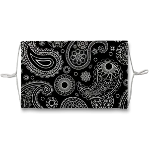 Black with White Bandana Paisleys Face Mask