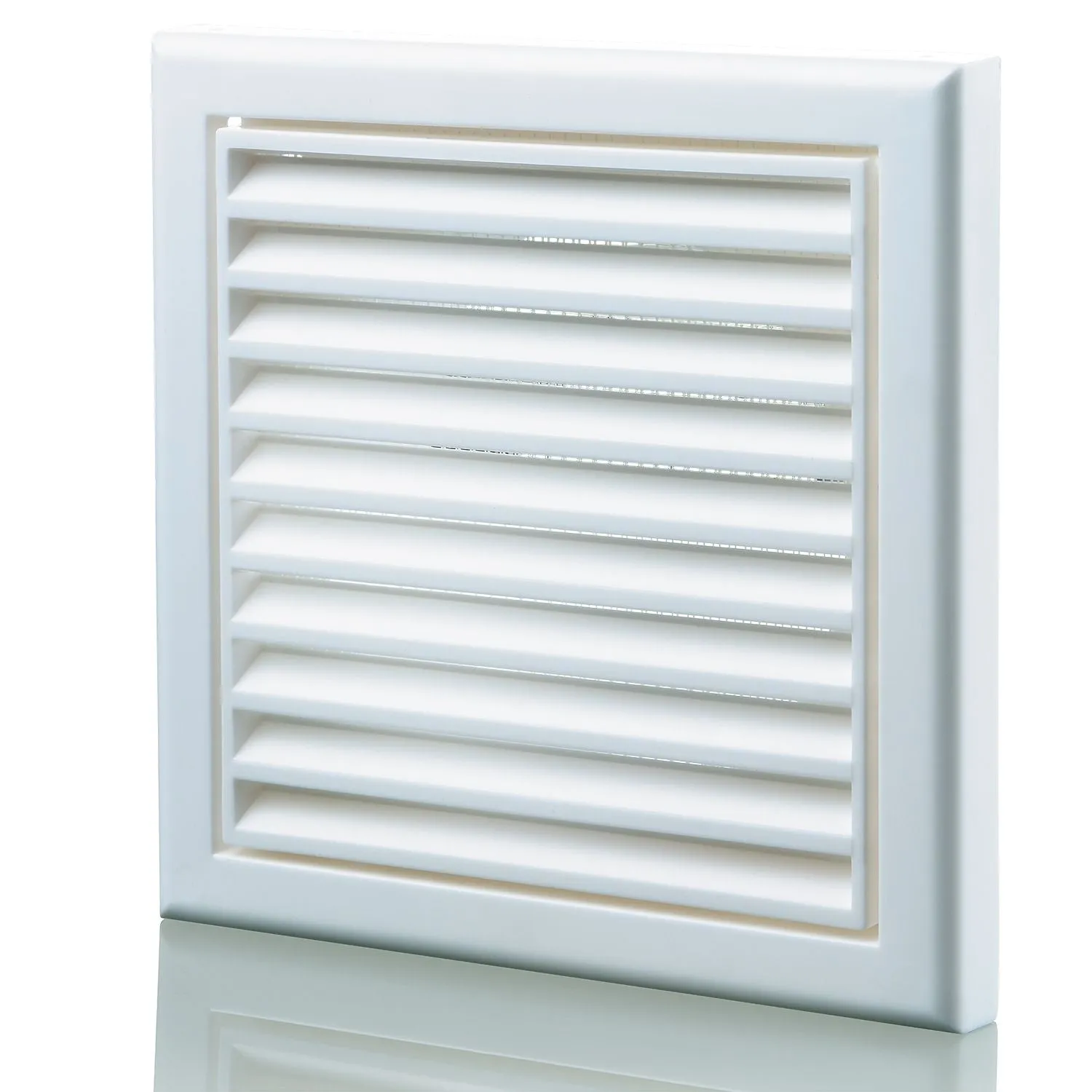 Blauberg DECOR 155X155/100S WHITE Plastic Vented Fixed Blade Air Ventilation Louvred Grille 4" 100mm
