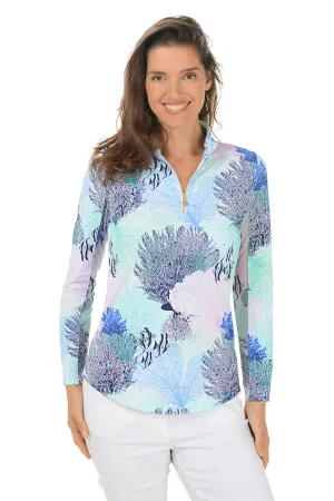 Blue Angelfish Coral UPF50  Sun Shirt