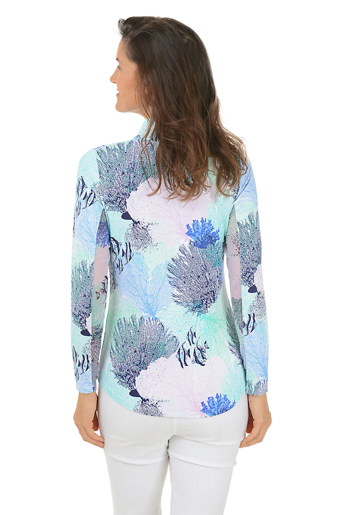 Blue Angelfish Coral UPF50  Sun Shirt