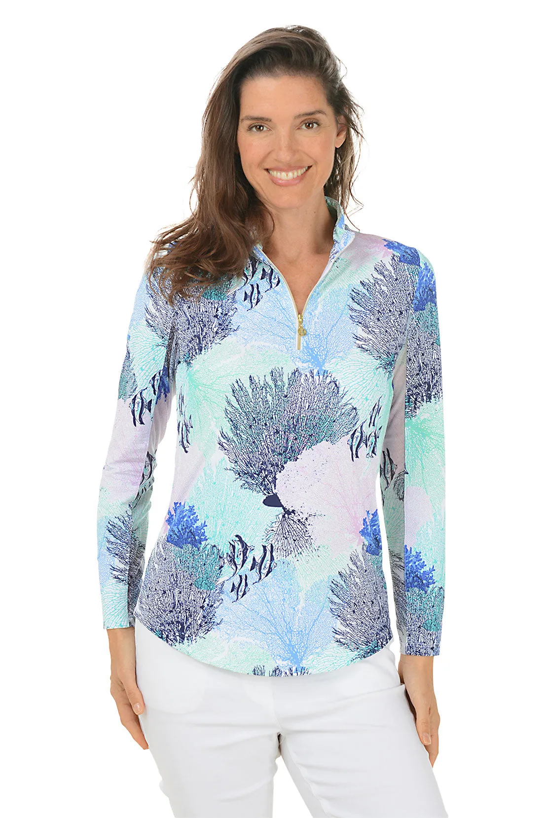 Blue Angelfish Coral UPF50  Sun Shirt