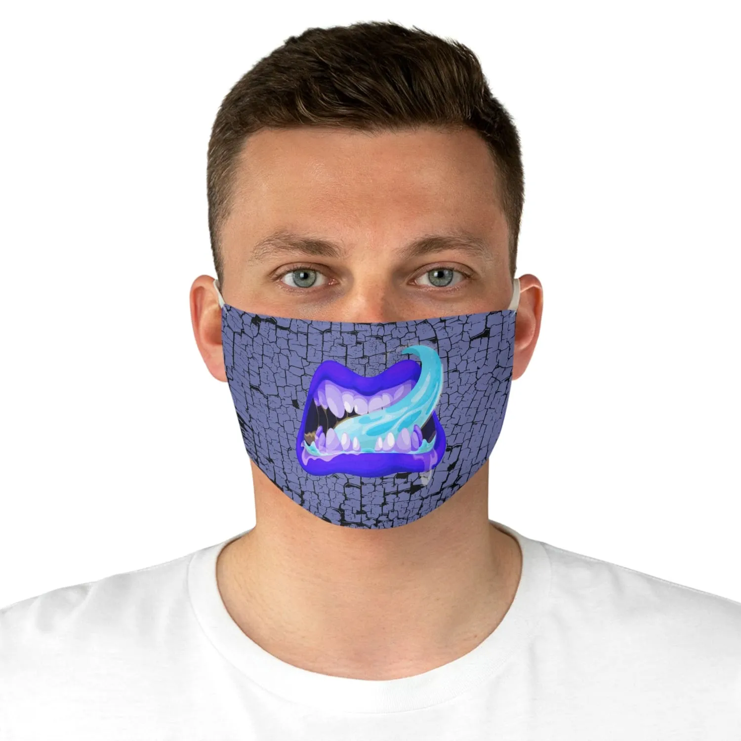 Blue Monster Mouth Fabric Face Mask