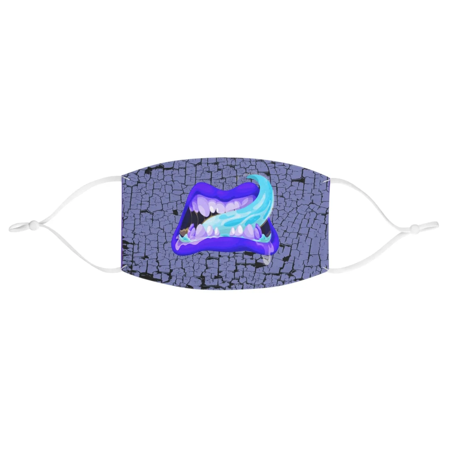 Blue Monster Mouth Fabric Face Mask