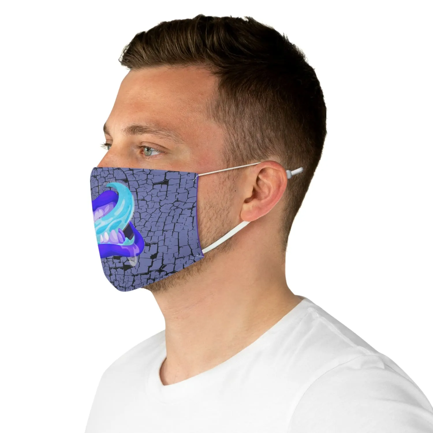 Blue Monster Mouth Fabric Face Mask