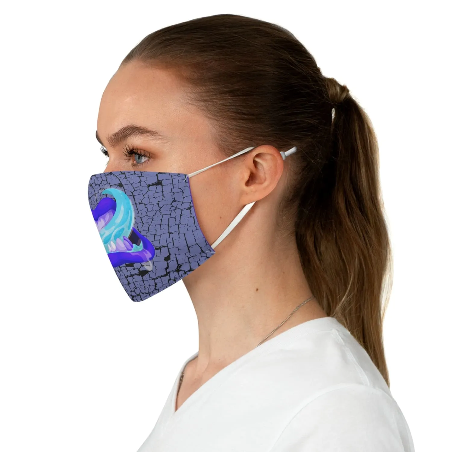 Blue Monster Mouth Fabric Face Mask