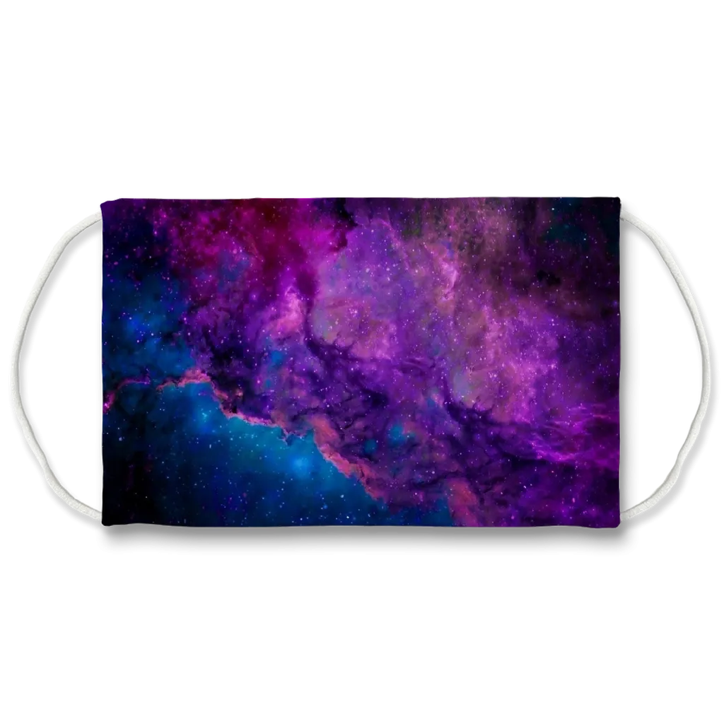 Blue Purple Space Nebula Face Mask