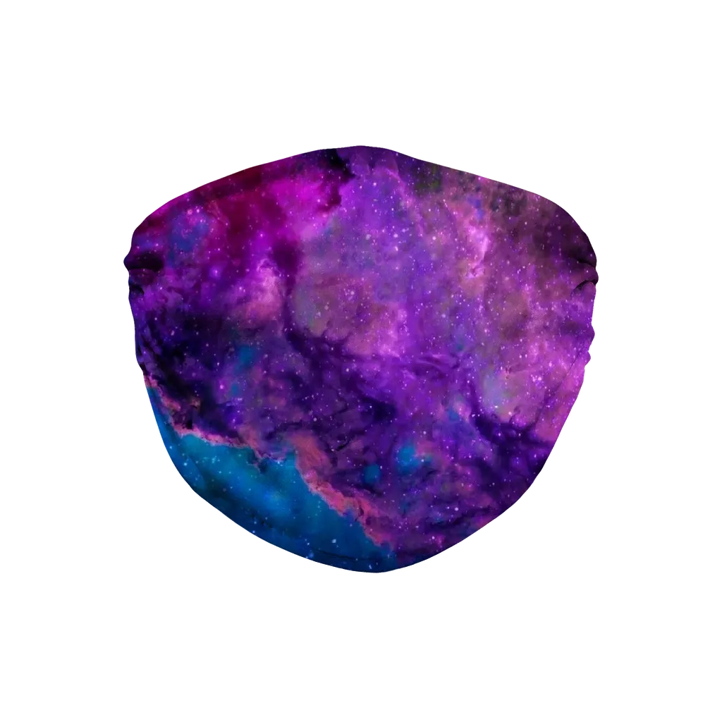 Blue Purple Space Nebula Face Mask