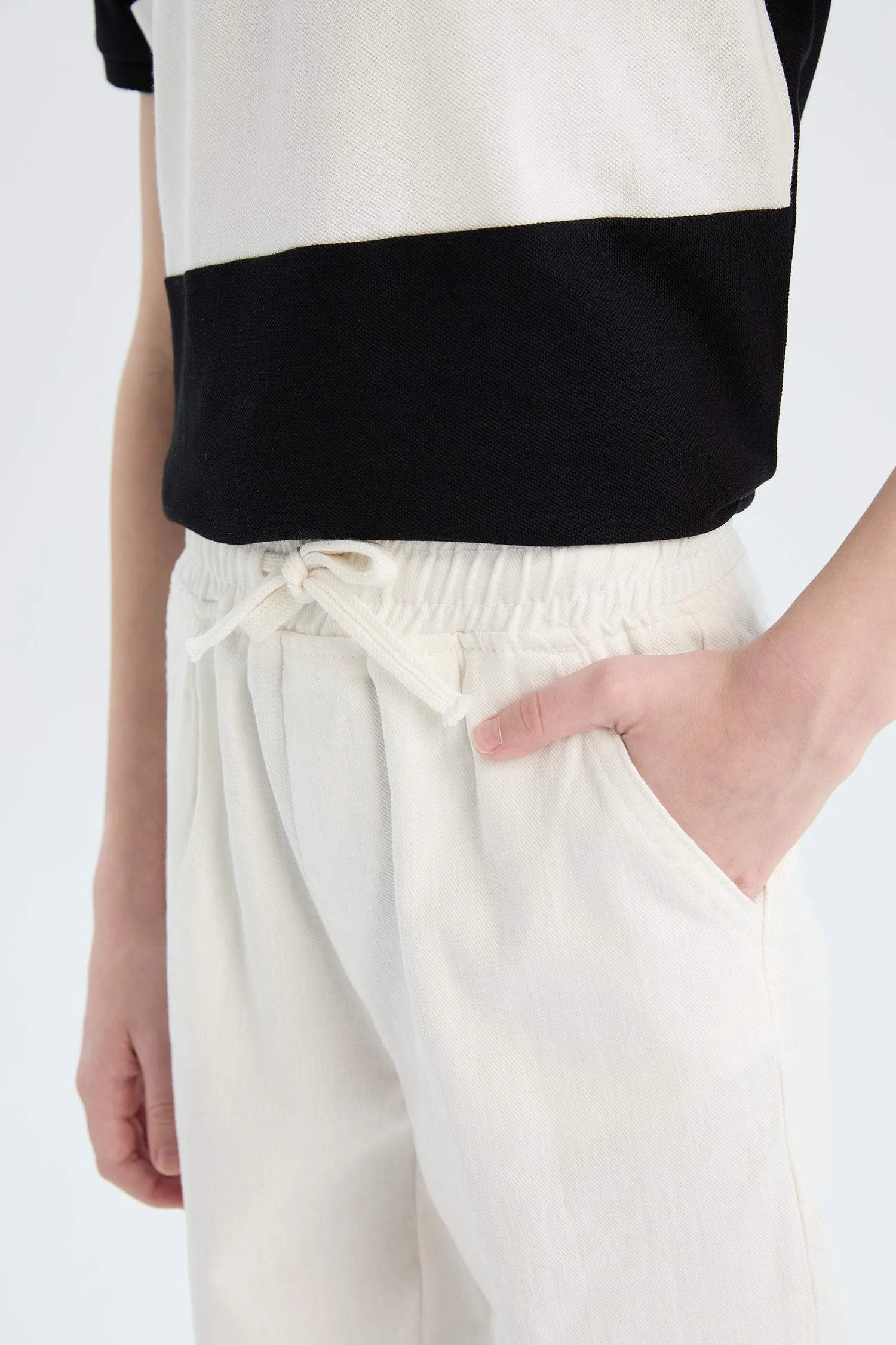 Boy Carrot Fit Standard Leg Gabardine Trousers