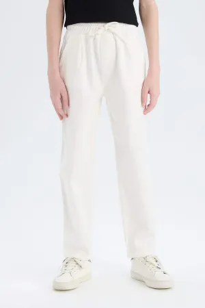 Boy Carrot Fit Standard Leg Gabardine Trousers
