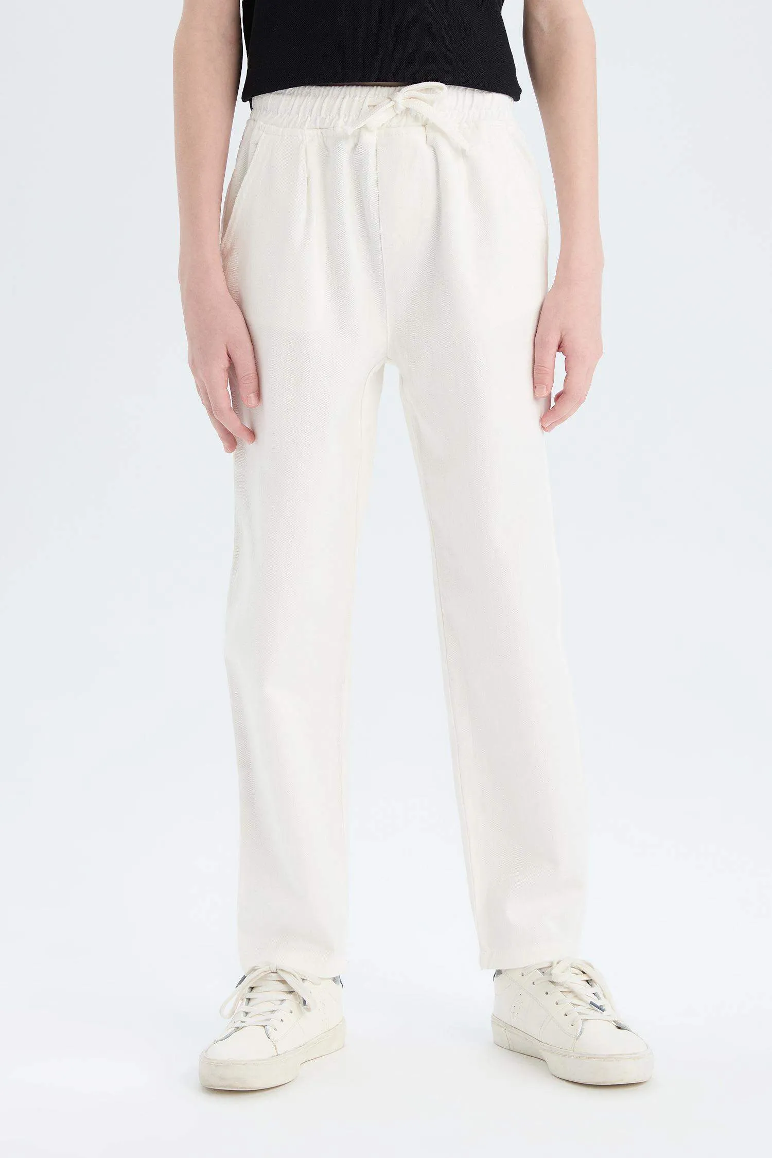 Boy Carrot Fit Standard Leg Gabardine Trousers