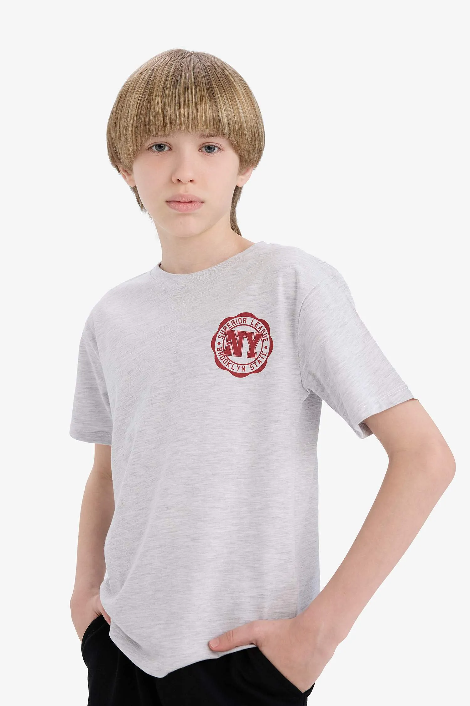 Boy Crew Neck Printed Short Sleeve T-Shirt