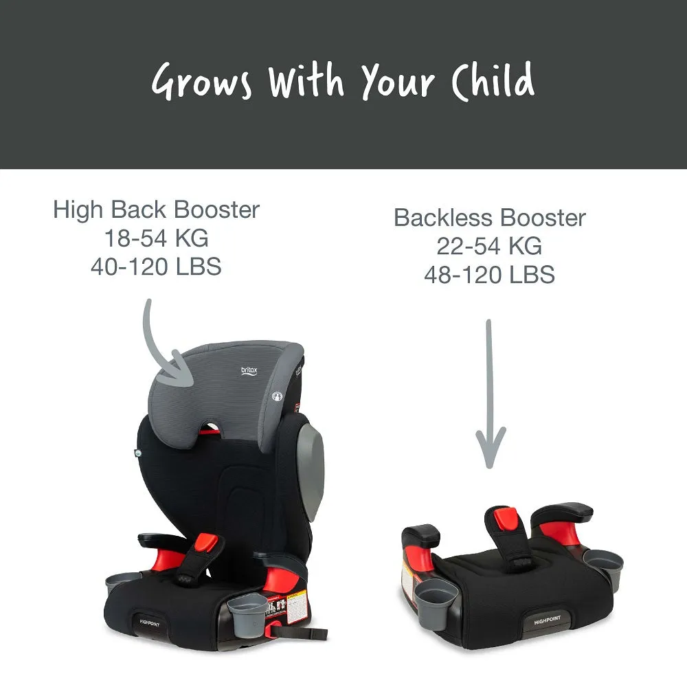 Britax Highpoint 2-Stage Belt-Positioning Booster (SafeWash Black Ombre)
