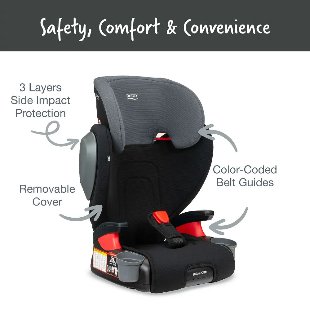 Britax Highpoint 2-Stage Belt-Positioning Booster (SafeWash Black Ombre)