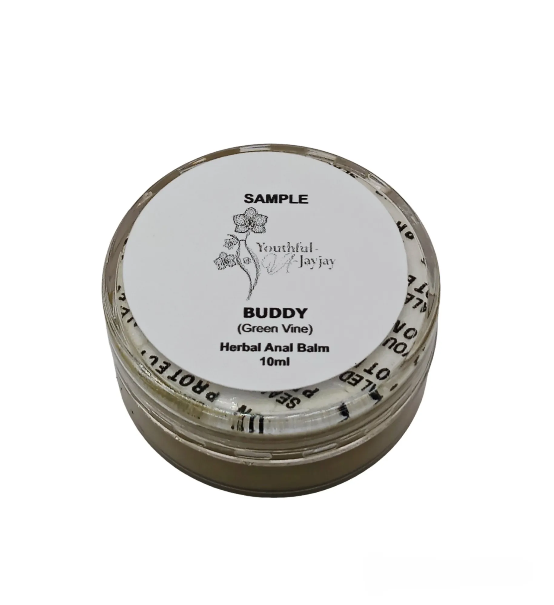BUDDY: Organic Herbal Anal Balm, Antibacterial, Green Vine- For Him, Sample 10ml