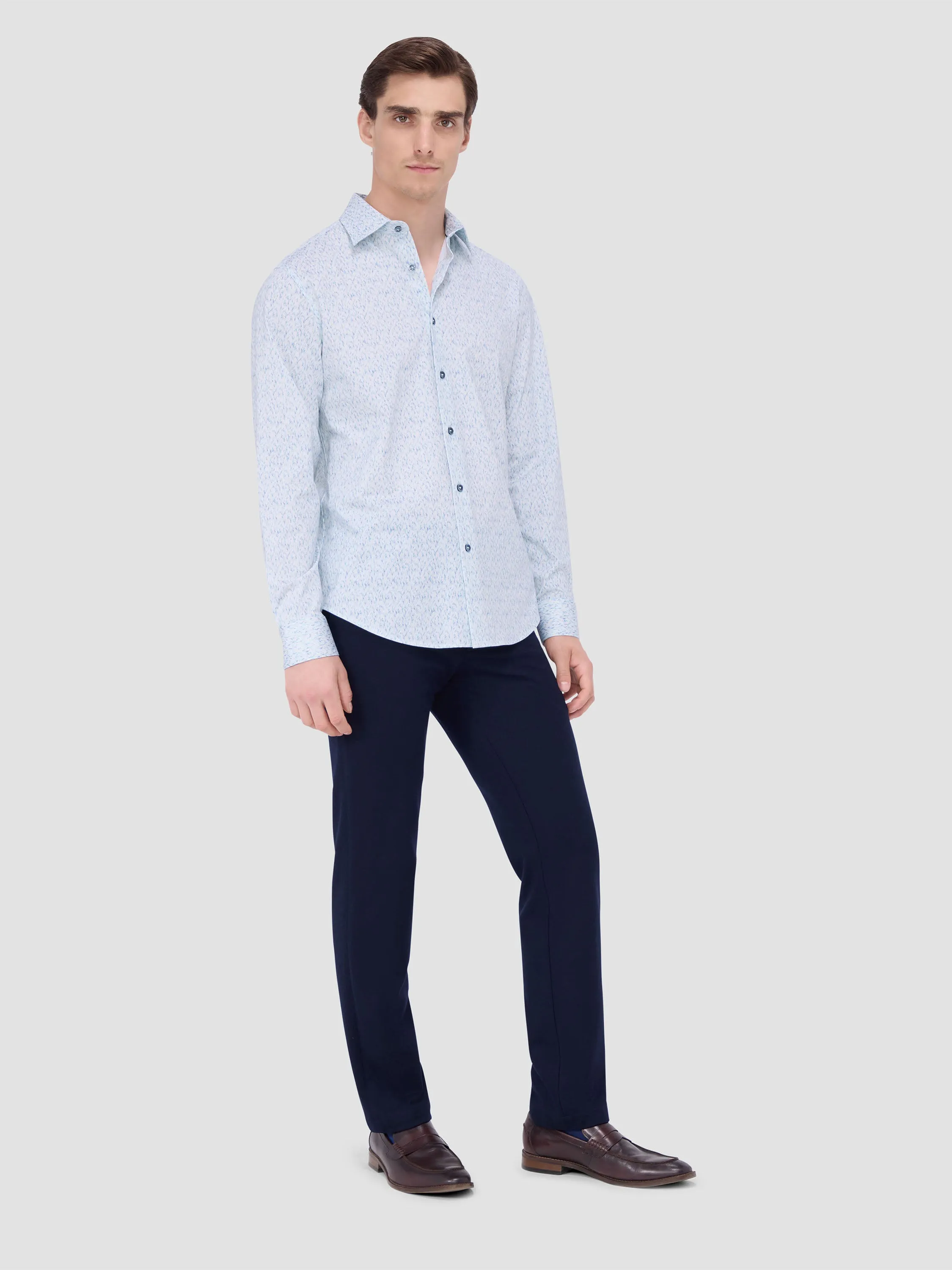 Bugatchi Ooohcotton James Long Sleeve Shirt - Menthol