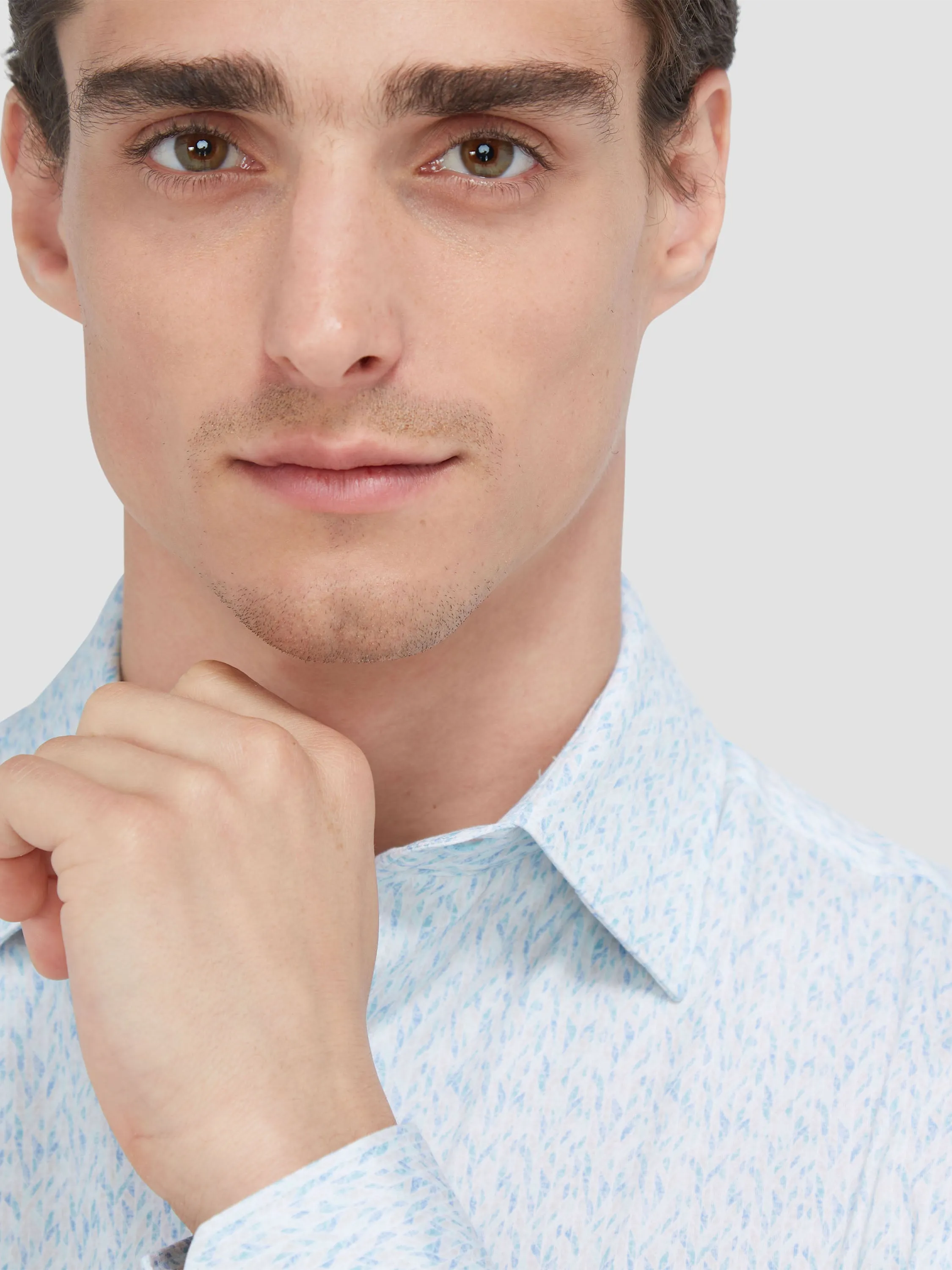 Bugatchi Ooohcotton James Long Sleeve Shirt - Menthol