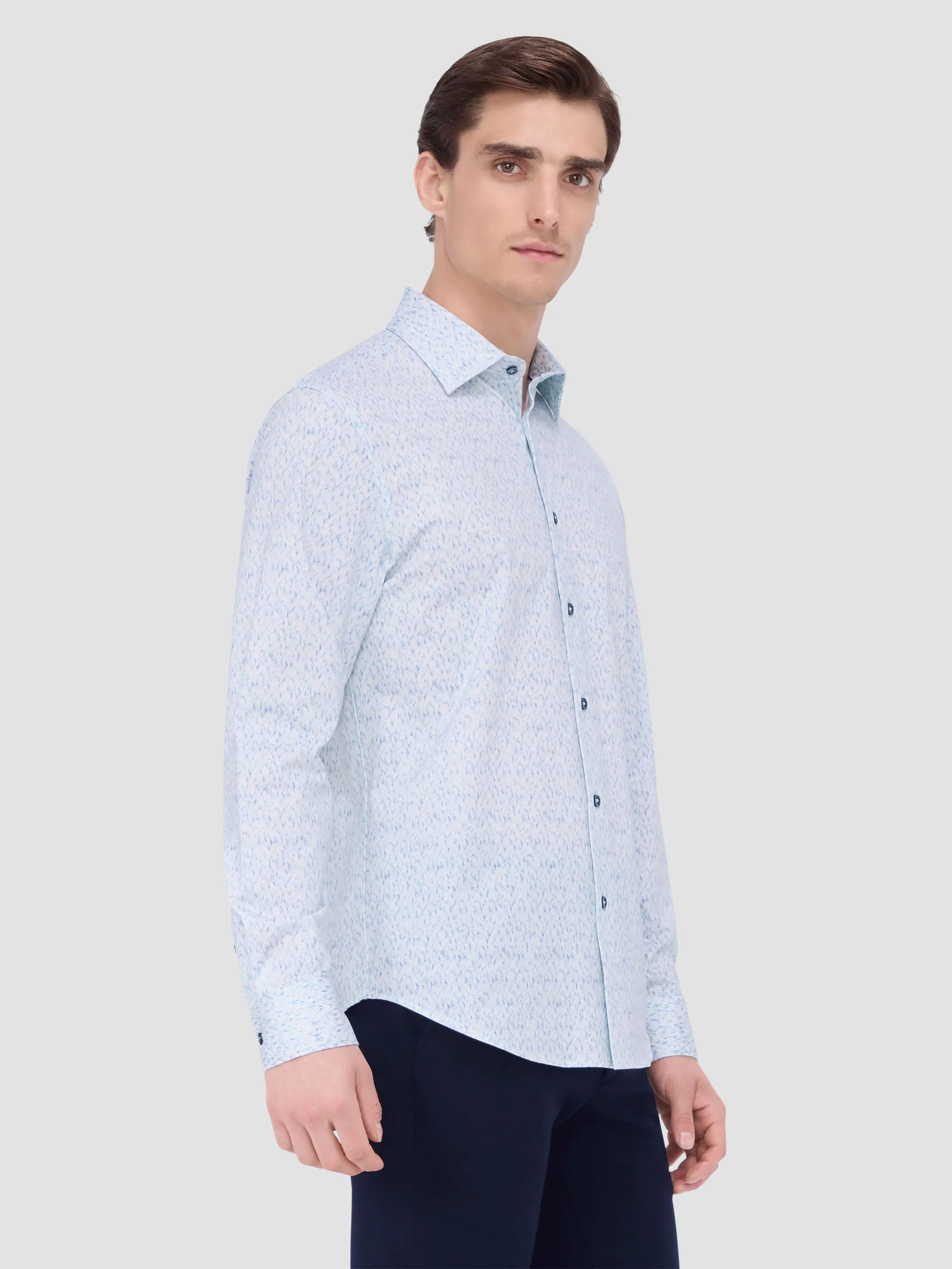 Bugatchi Ooohcotton James Long Sleeve Shirt - Menthol