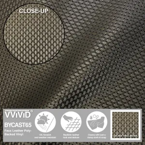 Bycast65 Brown Twill Weave Faux Leather Marine Vinyl Fabric