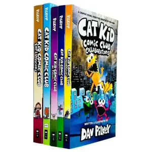 Cat Kid Comic Club Series 5 Books Collection Set by Dav Pilkey