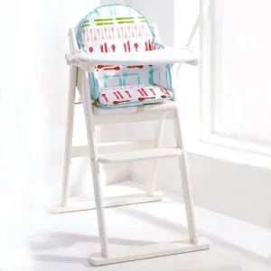 Classic Solid Wood Space Saving | Easy Folding Highchair | White