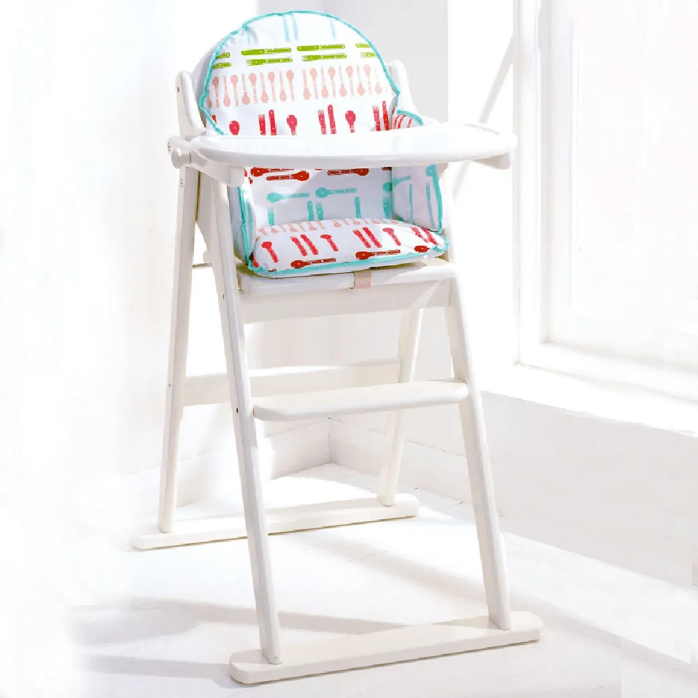 Classic Solid Wood Space Saving | Easy Folding Highchair | White