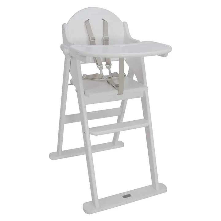 Classic Solid Wood Space Saving | Easy Folding Highchair | White