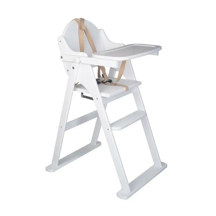 Classic Solid Wood Space Saving | Easy Folding Highchair | White