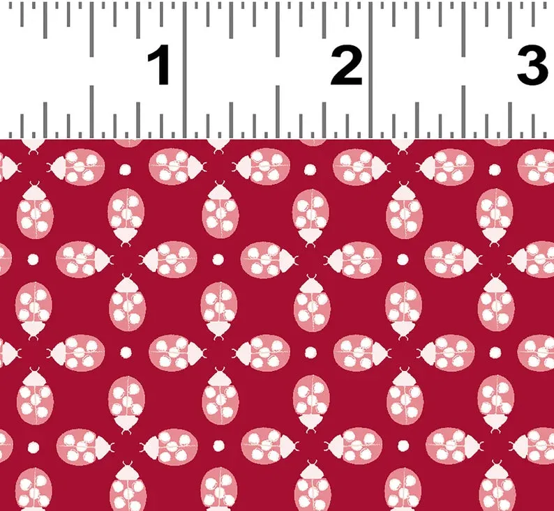 Clothworks Ladybug Mania Light Red Ground Y3177-4