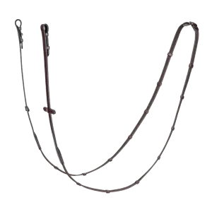 Continental Antislip Reins with 7 Leather Stops and Martingale Stopper by Equiline