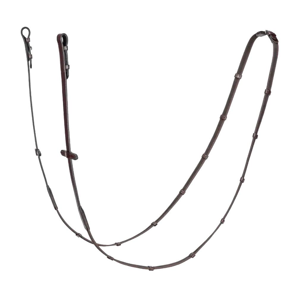 Continental Antislip Reins with 7 Leather Stops and Martingale Stopper by Equiline