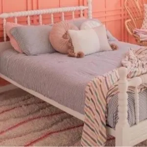Cotton Duvet Cover - Blue and White PinStripe