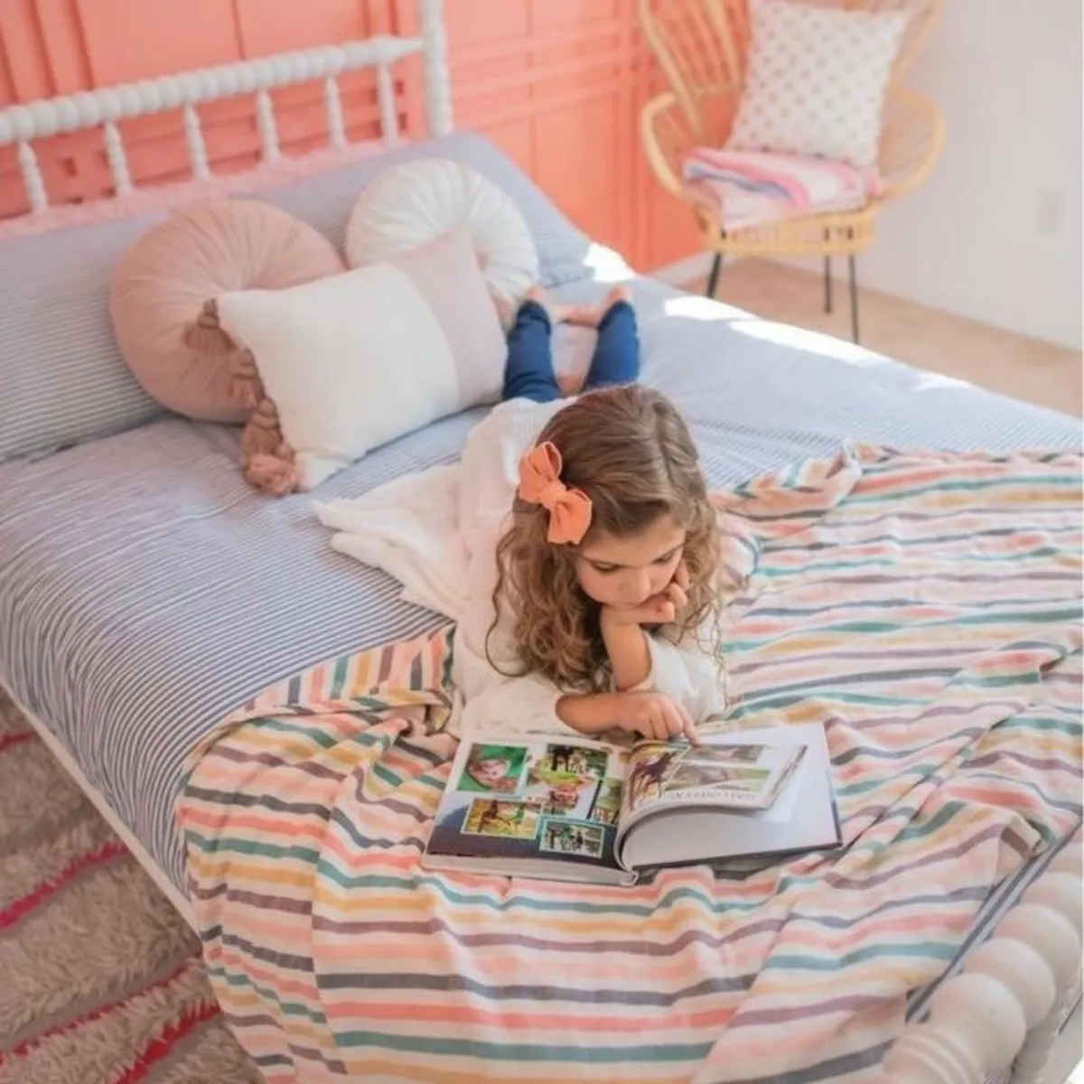 Cotton Duvet Cover - Blue and White PinStripe